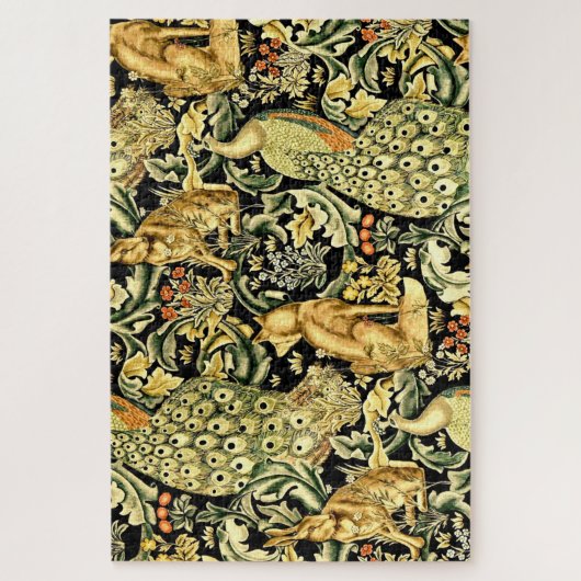William Morris Forest Tapestry Fox Hare Peacock Legpuzzel (Verticaal)
