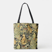William Morris Forest Tapestry Fox Hare Peacock Tote Bag (Achterkant)