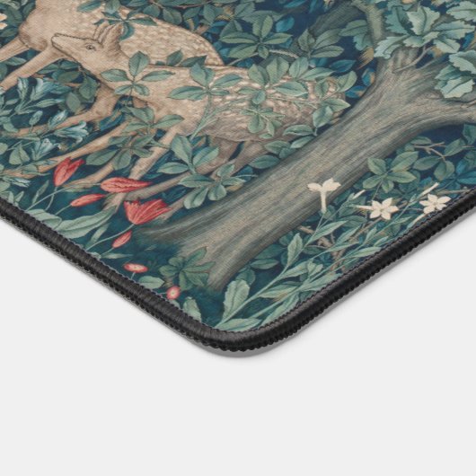 William Morris Forest Tapestry met Personalisatie Bureaumat (Hoek)