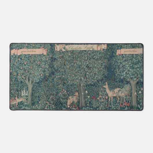 William Morris Forest Tapestry met Personalisatie Bureaumat (Voorkant)