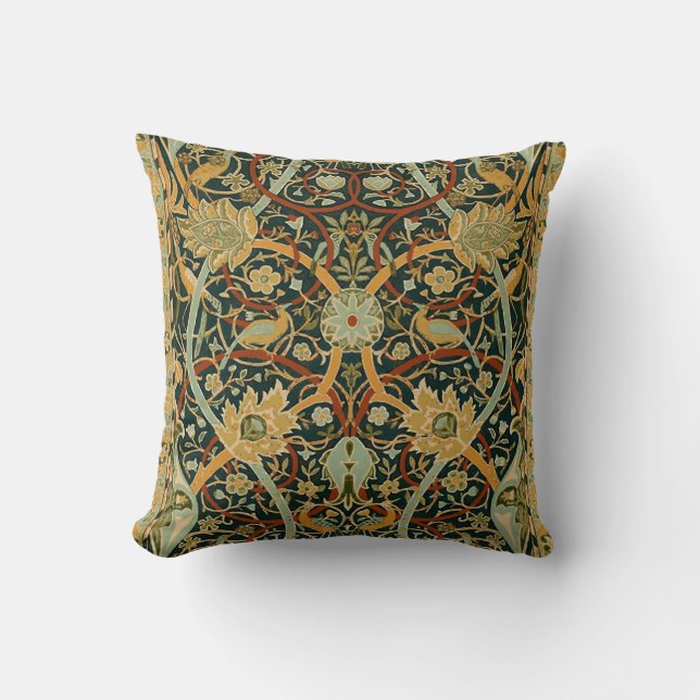William Morris Forest Tapijt Patroon: Vintage Kussen (Voorkant)