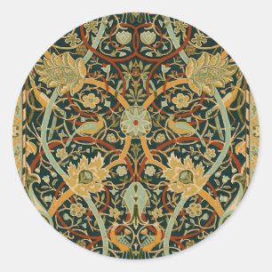 William Morris Forest Tapijt Patroon: Vintage Ronde Sticker