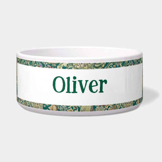 William Morris Forest Victorian Personalized Voerbakje (Voorkant)