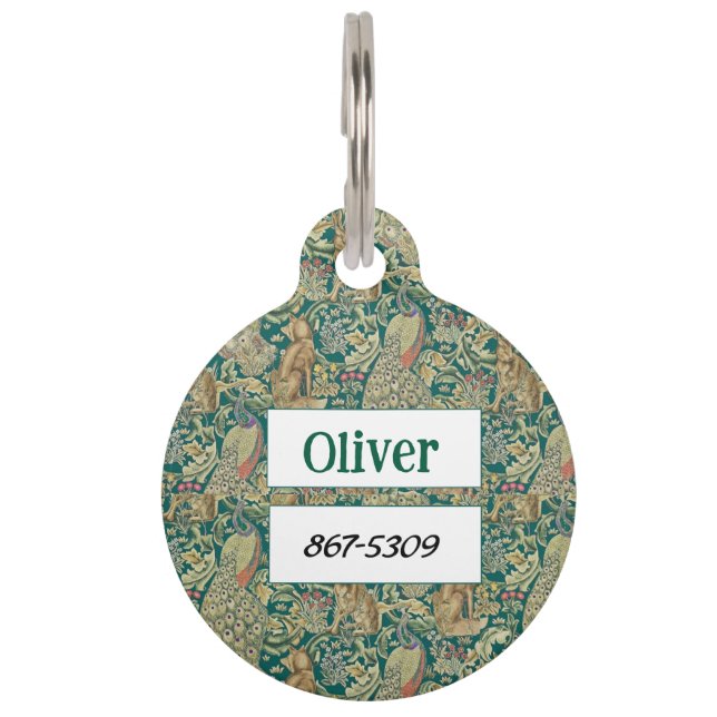 William Morris Forest Victorian Persoonlijk Huisdierpenning (Voorkant)