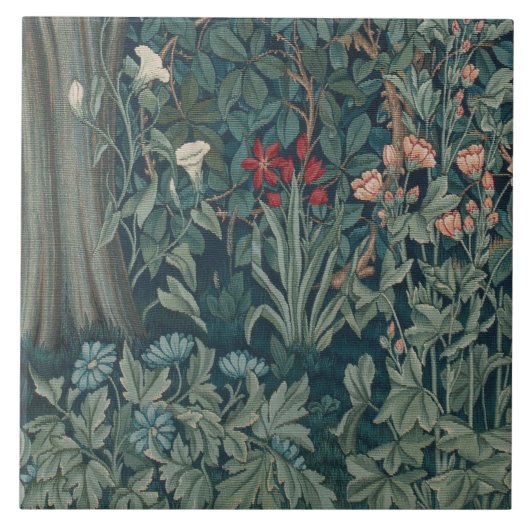 William Morris Forest Wildflower 2 Tapestry Tegeltje (Voorkant)