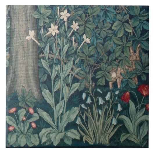 William Morris Forest Wildflower Tapestry Tegeltje (Voorkant)