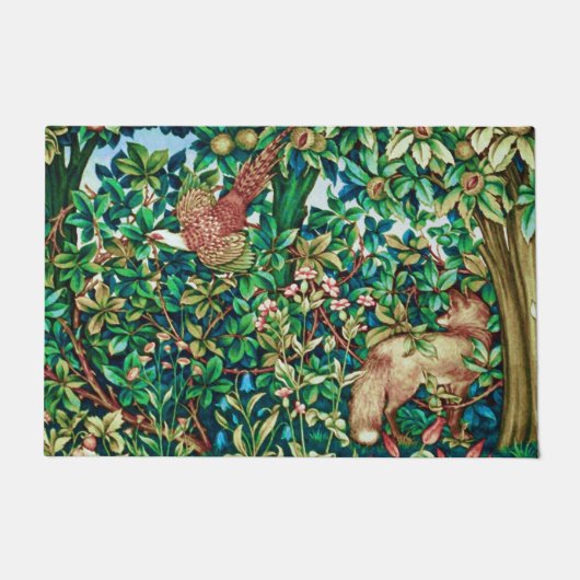 William Morris Fox en Pheasant Tapestry Print Deurmat (Voorkant)