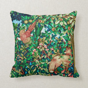 William Morris Fox en Pheasant Tapestry Print Kussen