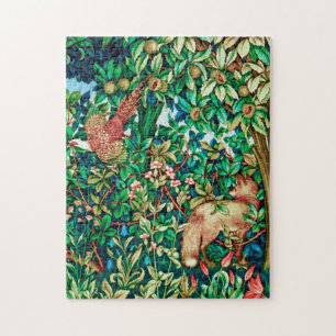 William Morris Fox en Pheasant Tapestry Print Legpuzzel