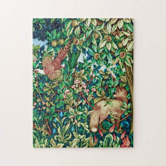 William Morris Fox en Pheasant Tapestry Print Legpuzzel (Verticaal)