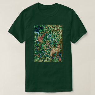 William Morris Fox en Pheasant Tapestry Print T-shirt