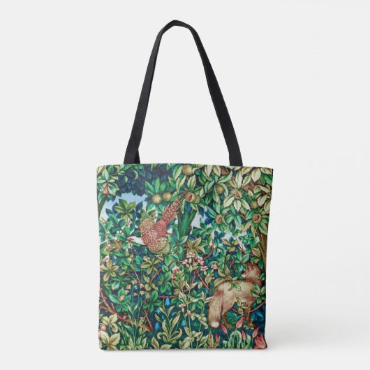 William Morris Fox en Pheasant Tapestry Print Tote Bag (Achterkant)