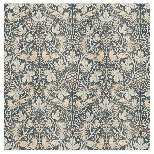 William Morris  Fox & Grape Vine Pattern Stof (Close Up)