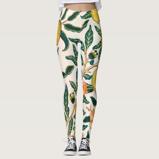 William Morris Fruit en Pomegranaat Leggings (Voorkant)