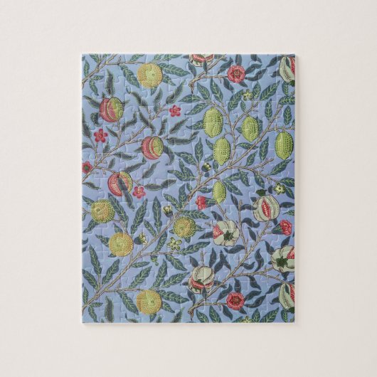 William Morris Fruit Granaat Blauwe Versiering Legpuzzel (Verticaal)