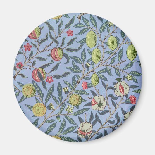 William Morris Fruit Granaat Blauwe Versiering Magneet (Voorkant)