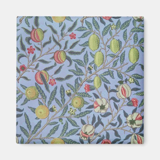 William Morris Fruit Granaat Blauwe Versiering Magneet (Voorkant)