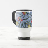 William Morris Fruit Granaat Blauwe Versiering Reisbeker (Voorkant links)