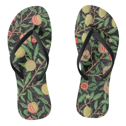 William Morris Fruit Granaat Bloempatroon Teenslippers (Voetbed)