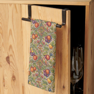 William Morris Fruit Granaat Bloempatroon Theedoek
