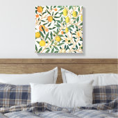 William Morris Fruit Granaat Witte Ornament Canvas Afdruk (Insitu (Slaapkamer))