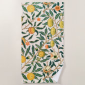 William Morris Fruit Granaat Witte Versiering Strandlaken (Voorkant)
