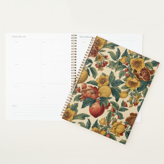 William Morris Fruit Granaatappel Bloemenpatroon Planner (Display)