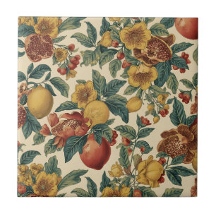 William Morris Fruit Granaatappel Bloemenpatroon Tegeltje