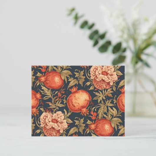 William Morris Fruit Granaatappel patroon Briefkaart (Staand voorkant)