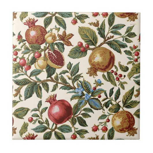 William Morris Fruit Granaatpatroon Tegeltje (Voorkant)