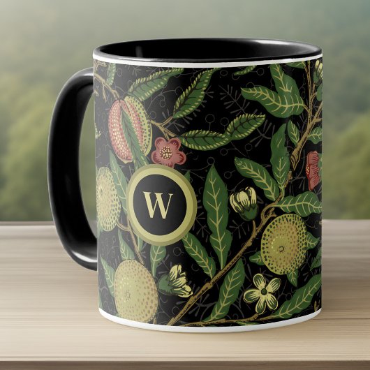 William Morris Fruit Pattern met Monogram Initiaal Mok