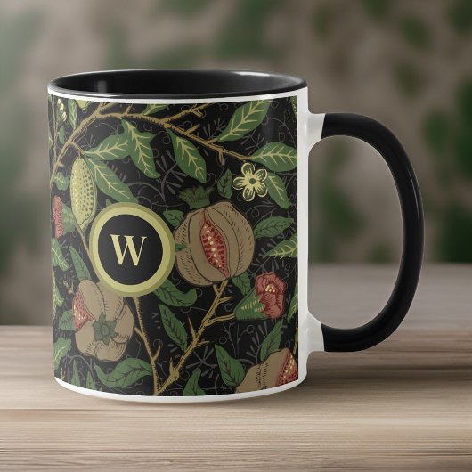 William Morris Fruit Pattern met Monogram Initiaal Mok