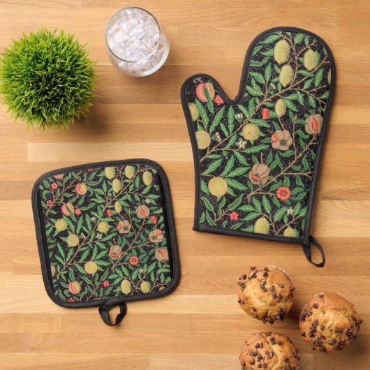 William Morris Fruit Pattern Ovenwant & Pannenlap Set (Top down)