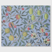 William Morris Fruit Pomegranate Blue Ornament Cadeaupapier (Vlak)