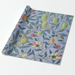 William Morris Fruit Pomegranate Blue Ornament Cadeaupapier