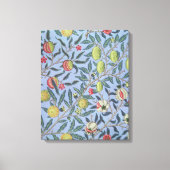 William Morris Fruit Pomegranate Blue Ornament Canvas Afdruk (Voorkant)