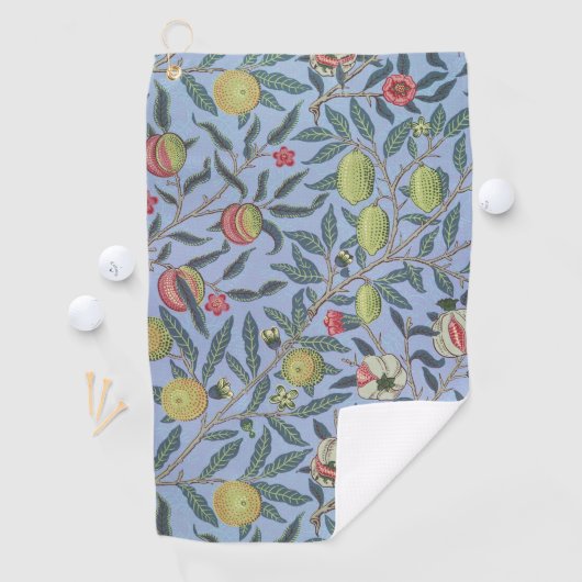 William Morris Fruit Pomegranate Blue Ornament Golfhanddoek (Insitu)