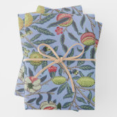 William Morris Fruit Pomegranate Blue Ornament Inpakpapier Vel (In situ)
