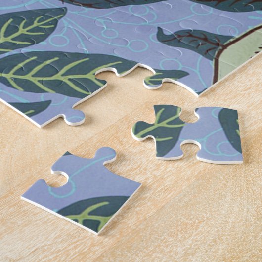 William Morris Fruit Pomegranate Blue Ornament Legpuzzel (Zijkant)