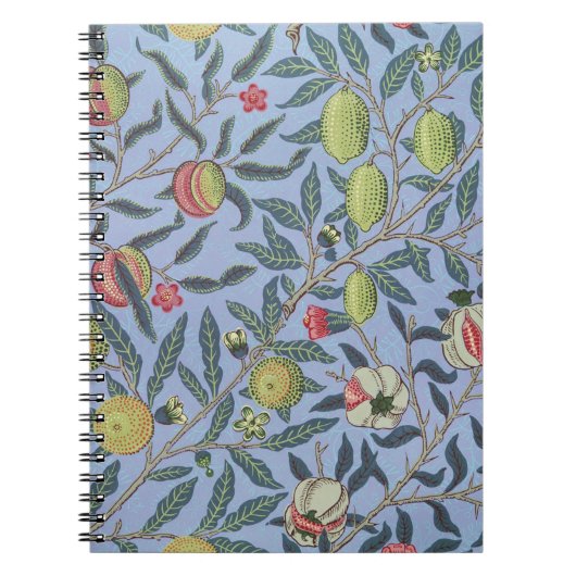 William Morris Fruit Pomegranate Blue Ornament Notitieboek (Voorkant)