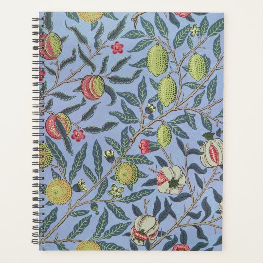 William Morris Fruit Pomegranate Blue Ornament Planner (Voorkant)
