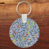 William Morris Fruit Pomegranate Blue Ornament Sleutelhanger (Voorkant)