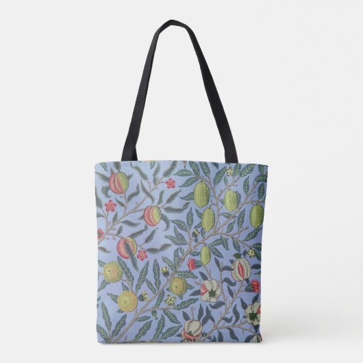 William Morris Fruit Pomegranate Blue Ornament Tote Bag (Achterkant)
