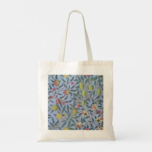 William Morris Fruit Pomegranate Blue Ornament Tote Bag (Achterkant)