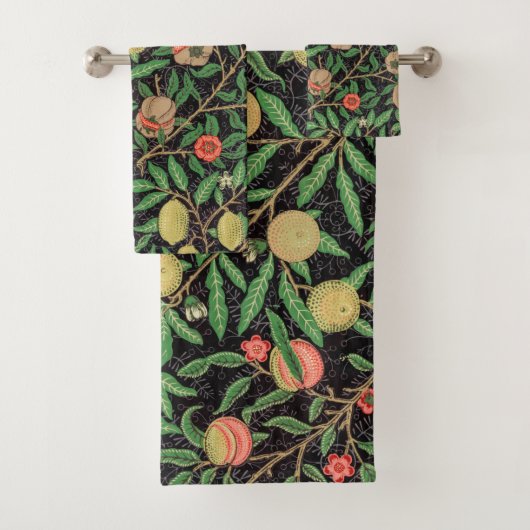 William Morris Fruit Pomegranate Floral Pattern Bad Handdoek (Insitu)