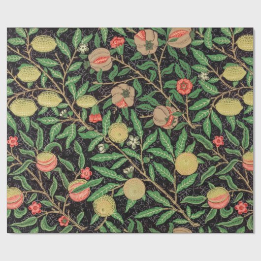 William Morris Fruit Pomegranate Floral Pattern Cadeaupapier (Vlak)