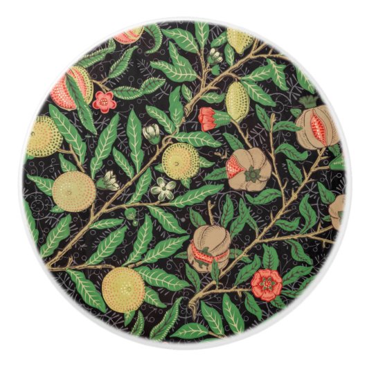 William Morris Fruit Pomegranate Floral Pattern Keramische Knop (Voorkant)