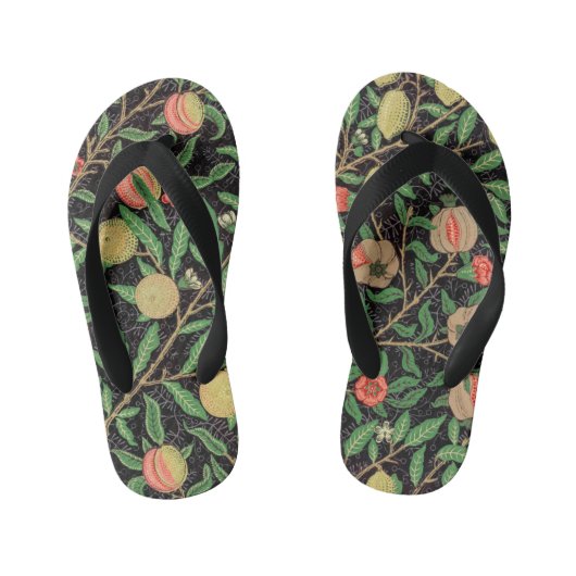 William Morris Fruit Pomegranate Floral Pattern Kinder Teenslippers (Voetbed)