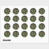 William Morris Fruit Pomegranate Floral Pattern Ronde Sticker (Vel)