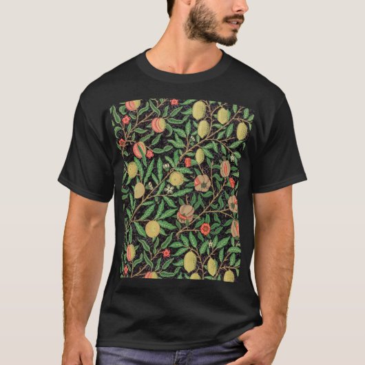 William Morris Fruit Pomegranate Floral Pattern T-shirt (Voorkant)